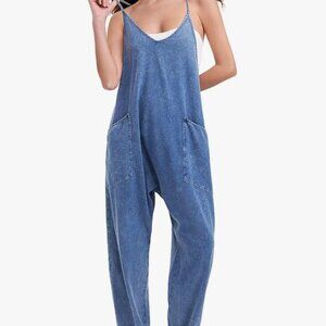 Denim-look Oversized Overalls Romper XL